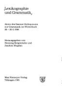 Lexikographie und Grammatik