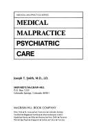 Medical malpractice -- psychiatric care