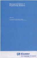 Managerial issues in productivity analysis
