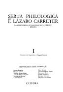 Serta philologica F. Lázaro Carreter