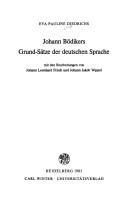 Johann Bödikers Grund-Sätze der deutschen Sprache