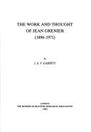 The work and thought of Jean Grenier, 1898-1971