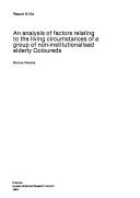 An analysis of factors relating to the living circumstances of a group of non-institutionalised elderly Coloureds