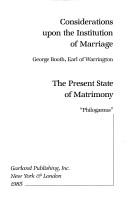 Considerations upon the institution of marriage