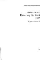 Planering för Stockholm 1923-1958