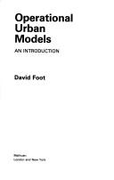 Operational urban models