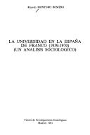 La universidad en la España de Franco (1939-1970)