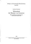 Wörterbuch der Mundart von Gressoney