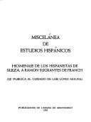 Miscelánea de estudios hispánicos