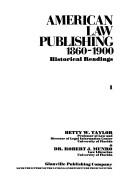 American law publishing, 1860-1900