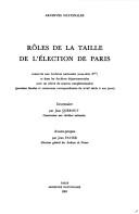 Rôles de la taille de l'élection de Paris