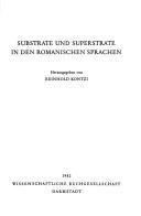 Substrate und Superstrate in den romanischen Sprachen (Wege der Forschung) (German Edition)