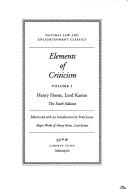 Elements of criticism