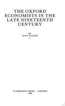 The Oxford economists in the late nineteenth century