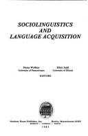 Sociolinguistics and Language Acquisition (ISSUES IN SECOND LANGUAGE RESEARCH)