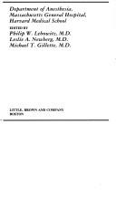 Clinical anesthesia procedures of the MassachusettsGeneral Hospital