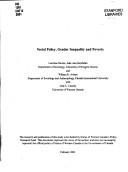Social policy, gender inequality and poverty