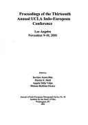 Proceedings of the thirteenth annual UCLA Indo-European Conference, Los Angeles, November 9-10, 2001