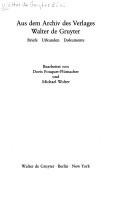 Aus dem Archiv des Verlages Walter de Gruyter