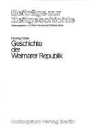 Geschichte der Weimarer Republik