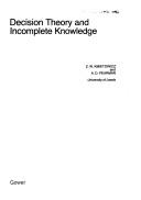 Decision theory and incomplete knowledge