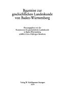 Bausteine zur geschichtlichen Landeskunde von Baden-Württemberg