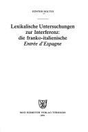 Lexikalische Untersuchungen zur Interferenz