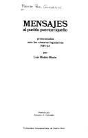 Mensajes al pueblo puertorriqueño pronunciados ante las cámaras legislativas, 1949-64