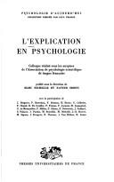 L'Explication en psychologie