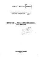 Crítica de la teoría fenomenológica del sentido
