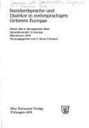 Standardsprache und Dialekte in mehrsprachigen Gebieten Europas