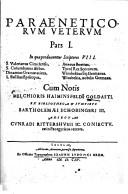 Paraeneticorum veterum pars I (1604) (Litterae) (German Edition)
