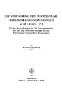 Die Verfassung des Fürstentums Hohenzollern-Sigmaringen vom Jahre 1833