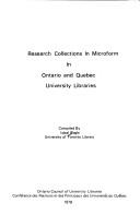 Research collections in microform in Ontario and Quebec university libraries