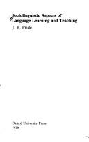 Sociolinguistic aspects of language learning and teaching