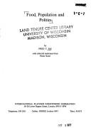 Health, nutrition, and population in human settlements