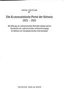Die Kommunistische Partei der Schweiz, 1921-1931