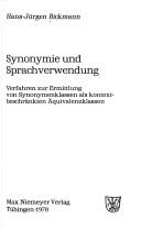 Synonymie und Sprachverwendung