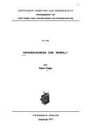 Untersuchungen zum "Muspilli"