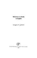 Reference to kinds in English