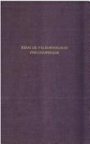 Essai de paléontologie philosophique