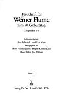 Festschrift für Werner Flume zum 70. Geburtstag, 12. September 1978