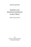 Ansprachen zu den Weihnachtspielen aus altem Volkstum