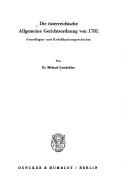 Die österreichische Allgemeine Gerichtsordnung von 1781