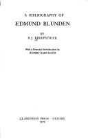 A bibliography of Edmund Blunden