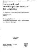 Grammatik und interdisziplinäre Bereiche der Linguistik