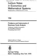 Problems and instruments of business cycle analysis