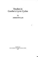 Studies in Goethe's lyric cycles