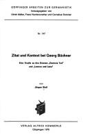 Zitat und Kontext bei Georg Büchner