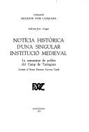 Notícia històrica d'una singular institutció medieval